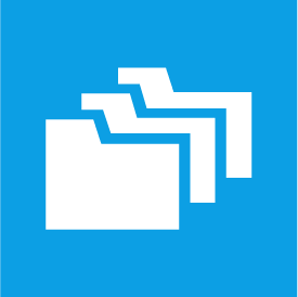 White folders icon on a light blue background