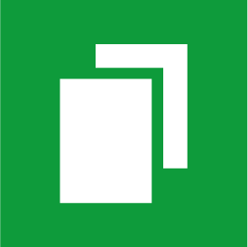 White documents icon on a green background