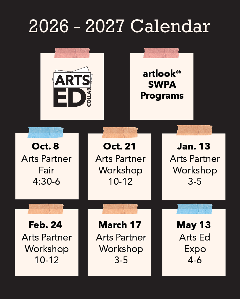 Graphic of sticky notes with the dates and times of upcoming events printed on them.